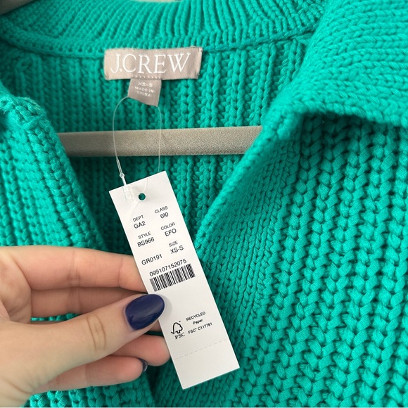 J.Crew Ribbed Cotton Johnny Collar Sweater Polo (NEW WITH TAGS) - Picture 4 of 11